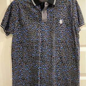 Roberto Cavalli cheetah print polo shirt